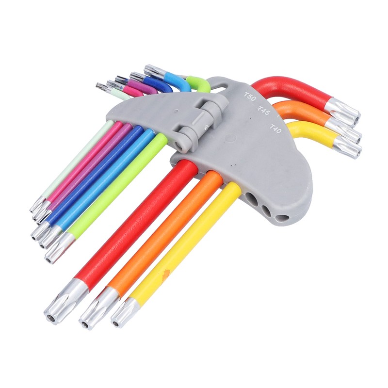 9Pcs Hex Wrench Star Colourful Long Arm Metal Key Tool