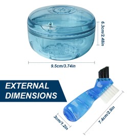 ACSKD Retainer Cleaning Case,Portable No-Leak Denture Cup Case with Dentures Brush Kit, Travel Retainer Cases with Vent Holes for Clear Aligner,Mouth Guards,Night Guard,Dentures (Blue)