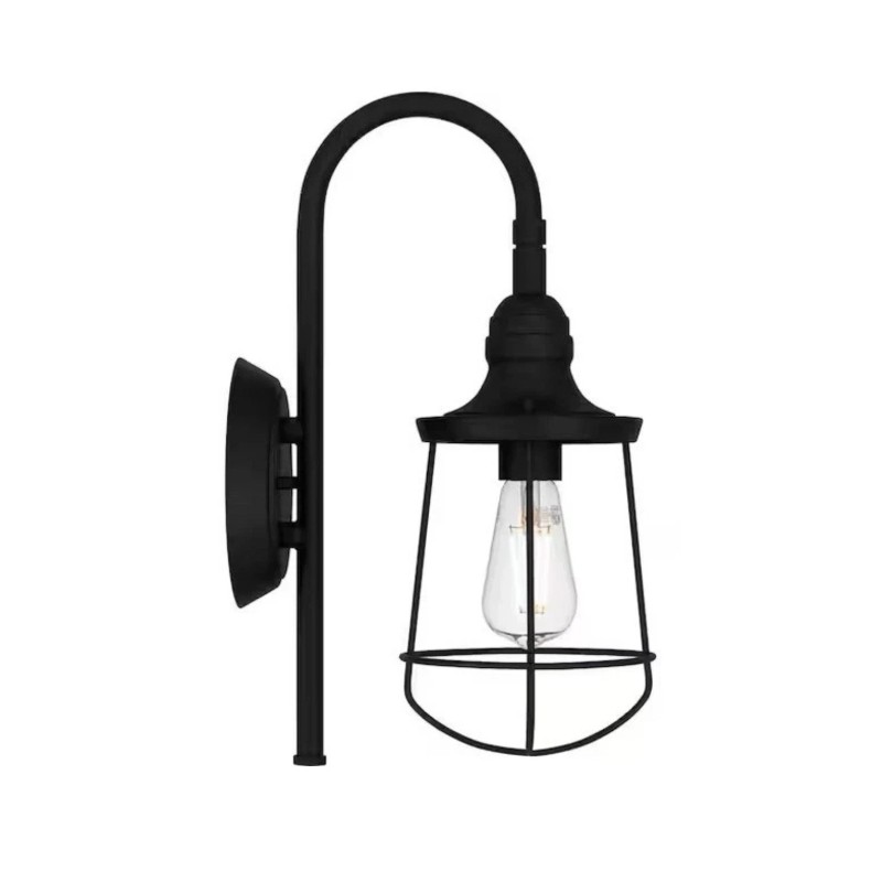 DSI DS19522Z 1-Light Matte Black Wall Sconce Light with Metal