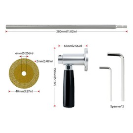 LOZLIN PVC Pipe Inside Cutter with Diamond Grit Cutting Wheel & 7 Inch Adjustable Depth 1/4 Inch Hex Shank Compatible with Impact Drivers and Drills