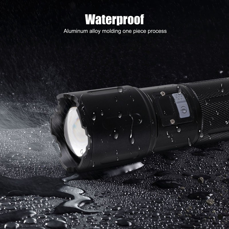 Super Bright Flashlight 5 Gears Zoomable Waterproof Rechargeable 40W High