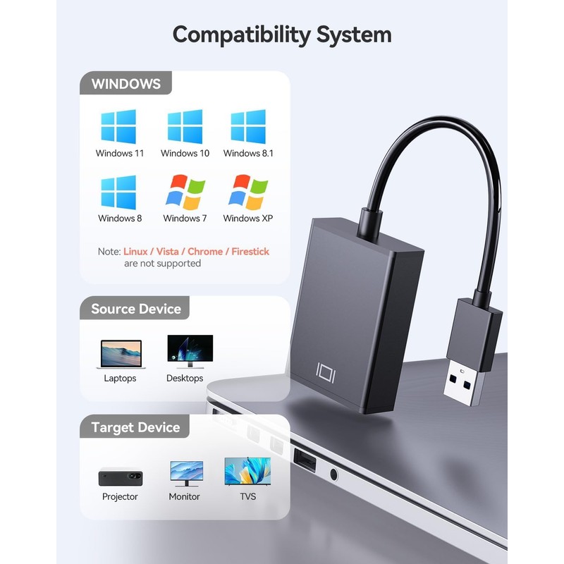GANA USB to HDMI Adapter