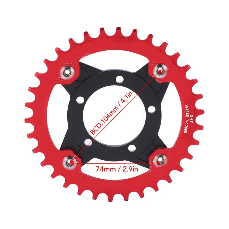 104BCD Sprocket Adapter 34T Positive Negative Tooth Plate with Conversion