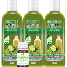 3 Shampoos De Bergamota Y 1 Aceite