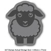 'Simple Cute Sheep' Rubber Stamp - Unmounted Design for Crafting