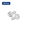 sourcing map Pack of 30 Phillips Hexagonal Flange Bolts M4