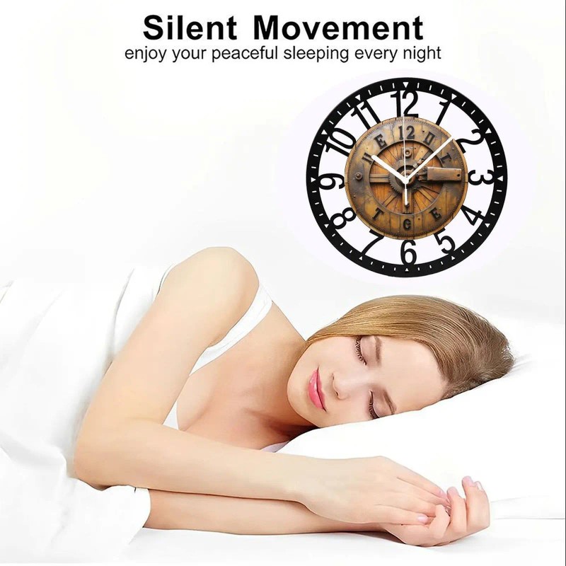 25cm Circular Iron Wall Clock with a Nautical Sextant Designsheet