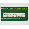 pack of 5 FOOD ALLERGY AWARENESS TABLE and COUNTER SIGN