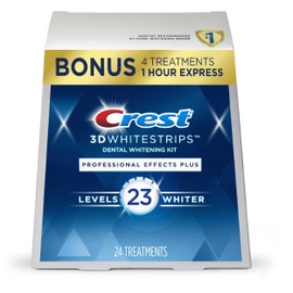 Crest Crest 3D Whitestrips Professional Effects Plus, 3D White, Teeth Whitening Strip Kit, 48 Strips (24 Count Pack), Crest Teeth Whitening Strips, Teeth Whitening Kit