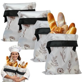 Kuabiz Reusable Beeswax Bread Bags Sourdough Bread Bags for Homemade XL Breads Storage Bag Beewax Food Wraps to Keeping Fresh Loaf Fresh Freezer Baker Baking Supplies (4 Pcs)