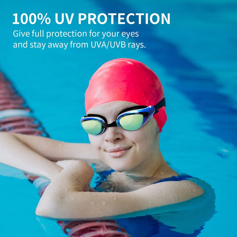 WAVE Myopic Swimming Goggles, No Leakage, Anti-Fog, UV Protection, Nearsighted