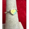 Natural Creations sterling silver stackable ring Size 6 Labradorite Heart