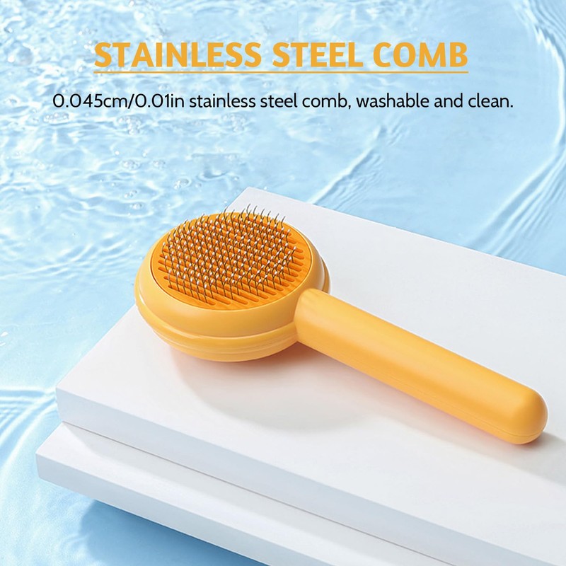 Cat Brush，cat Brushes for Long or Short Haired Cats，self-Cleaning Massage