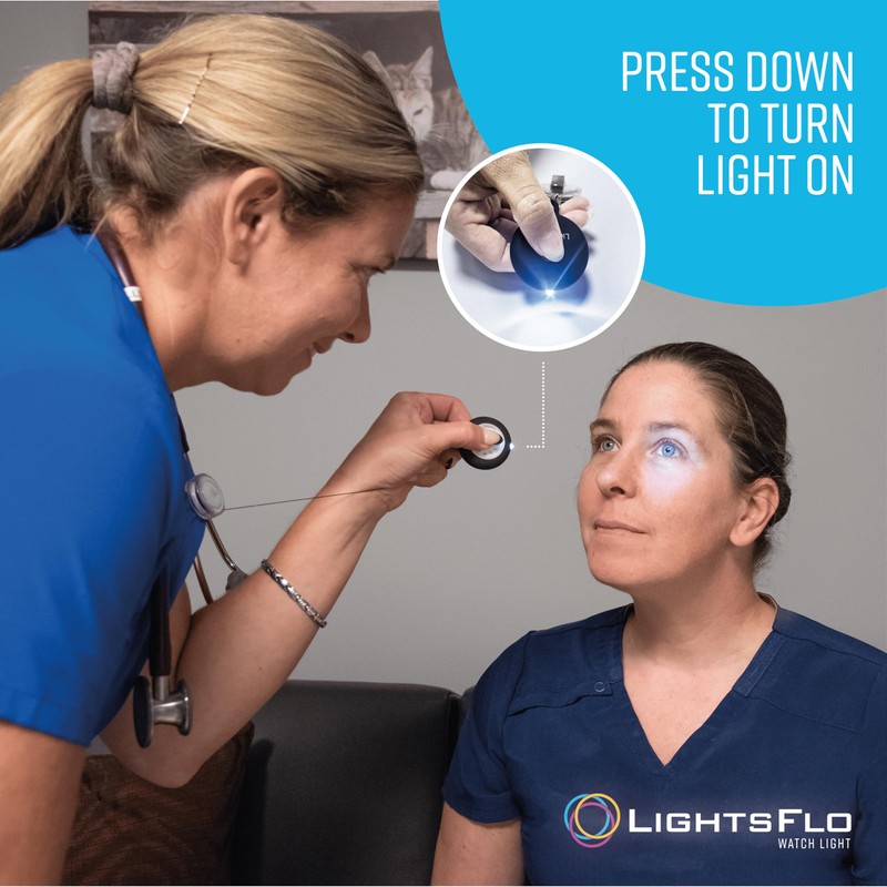 Lightsflo 2-in-1 Watch Light for Nurses, Retractable Clip-on Design with
