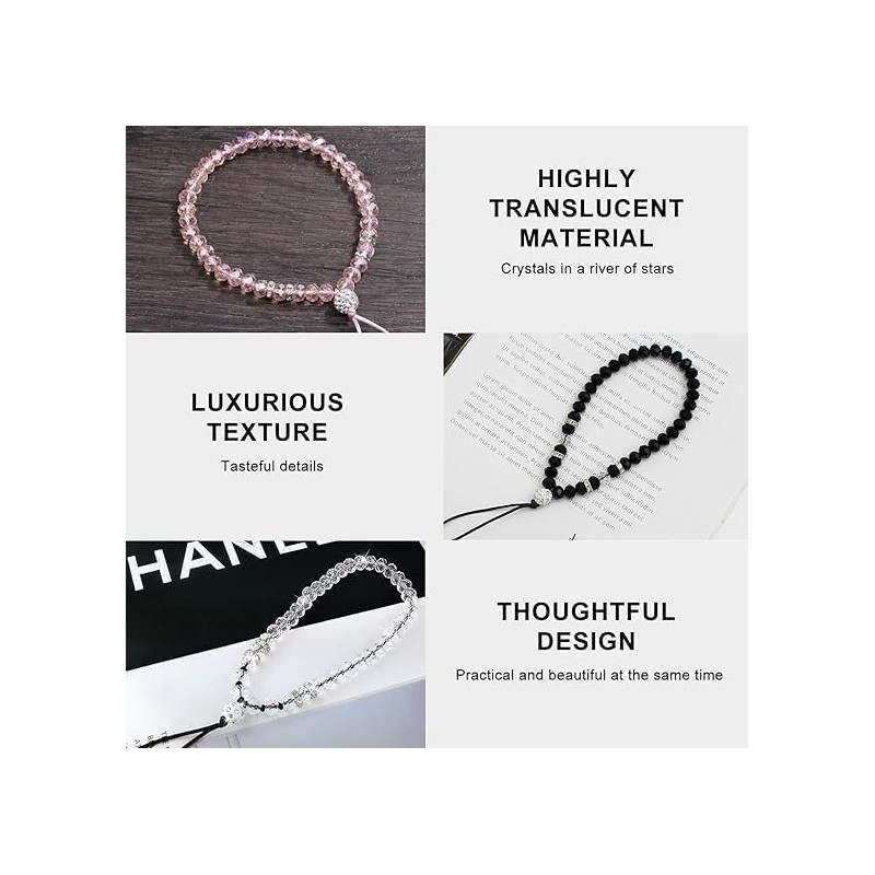 Vayfoni 3PCS Phone Wrist Straps - Crystal Beads Phone Strap