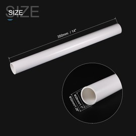 TOP-VIGOR 28mm(1.1") ID 32mm(1.26") OD PVC Rigid Round Pipe, 0.35M(1.15ft) Length Plastic Tube, High Impact for DIY Decoration, Water Pipe, Aquarium, Fish Tank, Crafts, Cable Sleeve, White
