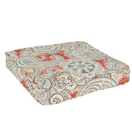 Sorra Home Swavelle Indoor/Outdoor Corded Cushion, 19", Coral Aqua Paisley