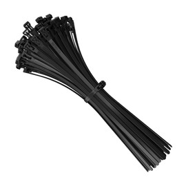 intervisio Cable Ties Resealable, 250 mm x 7.5 mm, Black, Pack of 100, Removable, Reusable