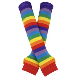 Bienvenu Winter Arm Hand Warmer Knitted Long Fingerless Gloves Mitten,Rainbow