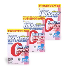 ファイン(FINE JAPAN) スポーツドリンク イオンドリンク ビタミンプラス ライチ風味 33包 砂糖ゼロ 脂質ゼロ クエン酸 ビタミンC 国内生産 × 3個セット