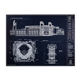 Citizens Bank Park Blueprint Style Print