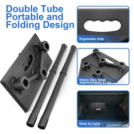 Eastgoing Heavy Duty Double Tube Baseball and Softball Portable Travel Batting Tee. Adjustable 5-Position Baseball and Softball Batting Tee. Hitting Tee for Any Age Player Baseball