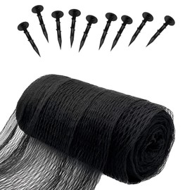 Pond Netting Kit, 4.5m x 6m Heavy Duty Pond Net for Koi Ponds, Pond Net Cover Garden Pool Fine Mesh Netting Kit for Leaves, Protects Koi Fish from Birds Cats Predators, with 10 Stakes