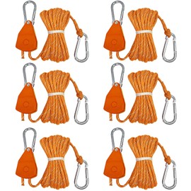 KOKKOYA 14ft Retractable Paracord Tie Down Straps - 6 Pack