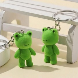 2Pcs Cute Plush Keychain Frog Keychain Bag Charms Purse Charms for Handbags Car Keys Accessories Gift for Women Men
