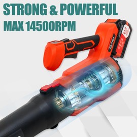 Cordless Leaf Blower with 2 * 21V 4.5Ah Batteries and 2 Tubes, Powerful Lightweight Handheld Garden Leaf Blower, Suitable for Dust Removal, Snow Removal, Yard and Homework