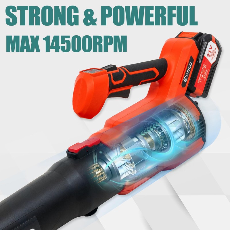 Cordless Leaf Blower with 2 * 21V 4.5Ah Batteries and