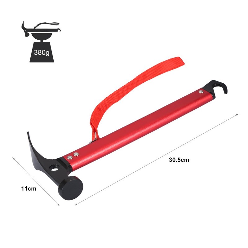 Tent Hammer, 3 Colors Portable Aluminium Alloy Handle Outdoor Camping