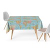 Martina Home Blue World Map Resin Coated Tablecloth 140cm x