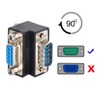 xiwai DB9P 90 Degree Down Angled Gender Changer D-Sub 9Pin