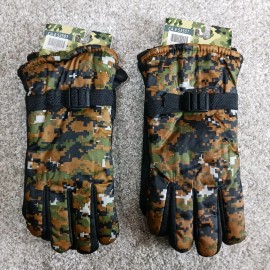 Unbranded Camo Gloves Mens M Tactical Digital Camouflage Plush Lined Grippy Winter 2