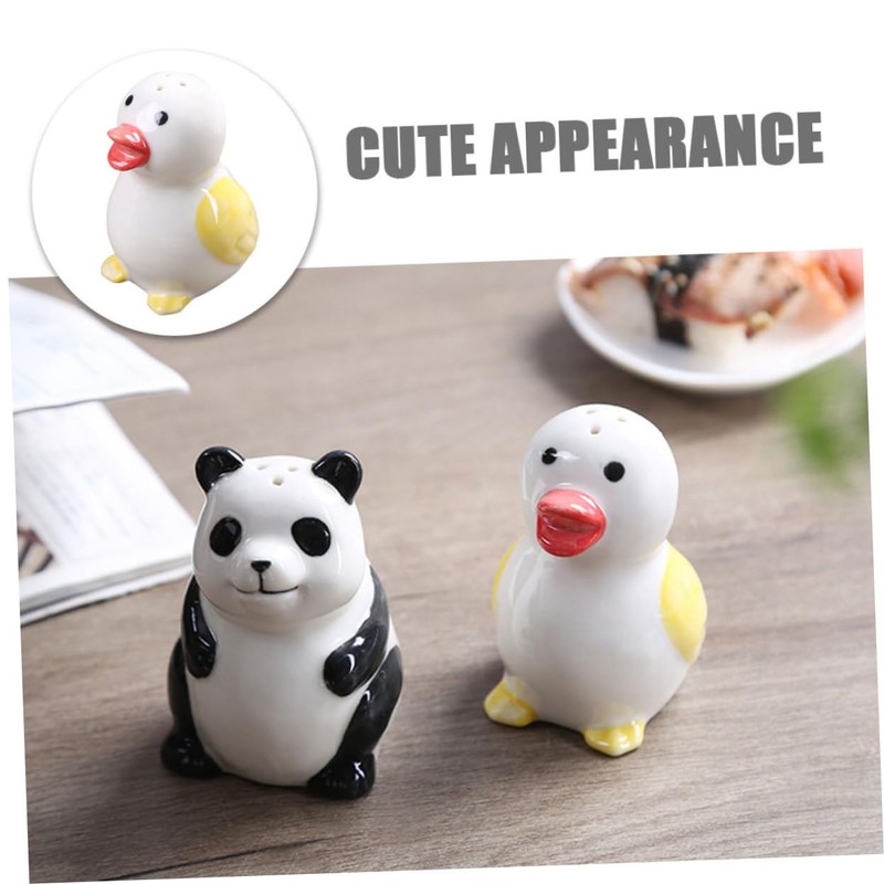 Ciieeo Cute Ceramic Spice Jars Portable Salt Pepper for Kitchen