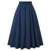Belle Poque Women's Casual High Waist Pleated A-Line Midi Skirt