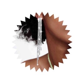 TseenYi Long Rhinestone Tassel Earrings Crystal Long Fringe Earring Chandelier CZ Tassel Earrings Sparkling Bridal Rhinestone Earrings Jewellery for Women and Girls Gifts (Silver)