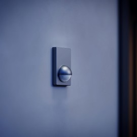 Steinel IS 180-2 603113 motion sensor black passive infrared, energy efficient IP54 protection class II for indoor and outdoor use includes corner wall bracket, 180° detection, 5.6 x 7.6 x 12 cm