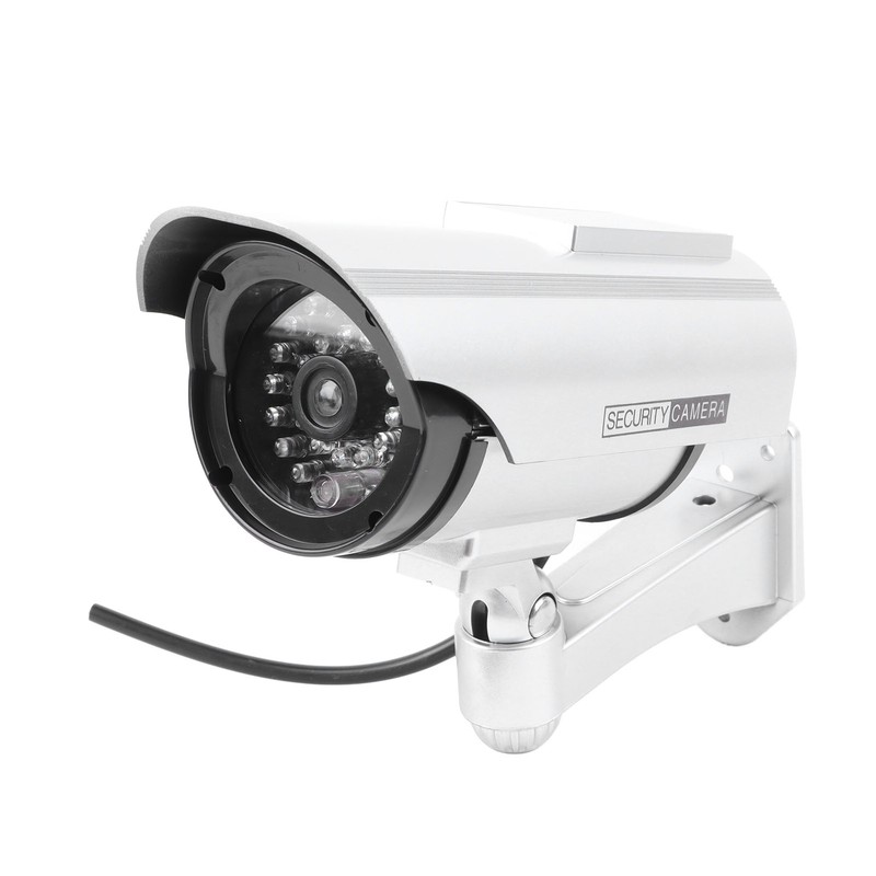 Fake Surveillance Camera Solar Powered Simulation Monitor with LED Flashing