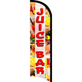 Juice Bar Premium Windless Feather Flag, Flag ONLY (11.5' Tall x 3' Wide)
