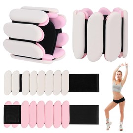 Wrist Weights - 1 Pair (1 lb Each) | Adjustable Wearable Wrist Ankle Weights, Silicone Wrist Bangles Leg and Arm Weights for Women | Yoga, Dance, Pilates, Swimming, Walking and Gym (White)