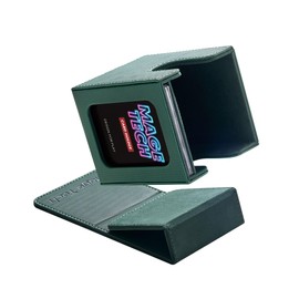 Mage Tech Commander Deck Box Lite - Card Display with Mini Snap Card Holder & Removable Cover, Fits 100+ Single-Sleeved Cards, Ideal for MTG, PTCG, OPCG, SWU & More (Green)