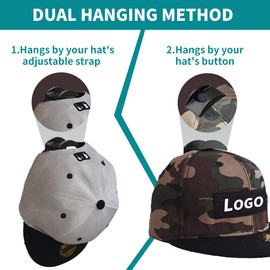 HNLMZ Hutablage für die Wand,10 Pcs Selbstklebende Hut-Haken,Kappenhaken für die Wandmontage,Geeignet für Alle Arten von Mützen, Schals, Taschen, Handtüchern, Kopfhörern(Schwarz)