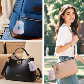 Tizee Plush Keychain Capybara Charm for Women Teens & Animal Lovers | for Handbags Purses Backpacks & Car Keys | Birthday Gift (Pink)