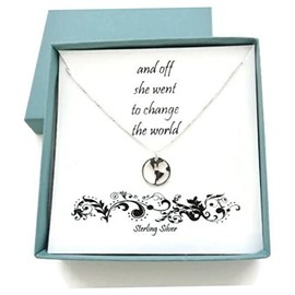 Graduation Gift for Her | World Necklace | Sterling Silver Necklace