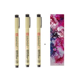 PIGMA MICRON Sakura Black 3 Fineliner Graphic, 1 mm