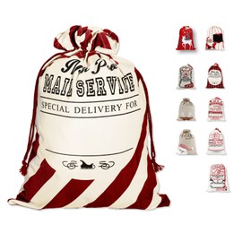 LessMo Large Santa Christmas Sack Christmas Bag Santa Sack with Drawstring [Place to Write Wishes] Santa Sack Xmas Gift Packing Bags for Christmas Party Decoration