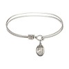 6 1/4 inch Oval Eye Hook Bangle Bracelet w/St. Jude