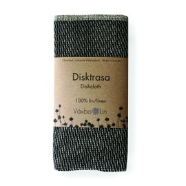 Vaxbo Lin 100% Linen DISKTRASA Dishcloth | Made in Sweden | Stunning Array of Colors (Black)